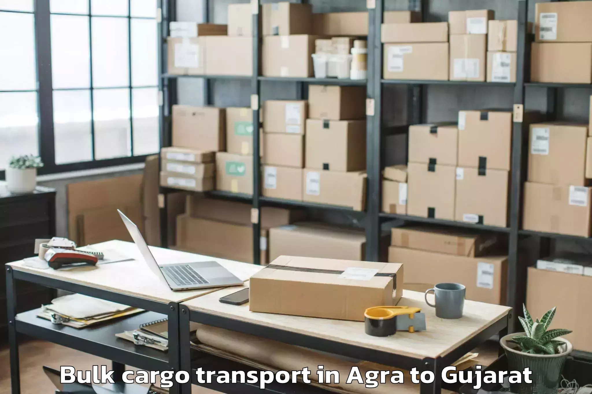 Reliable Agra to Dediapada Bulk Cargo Transport